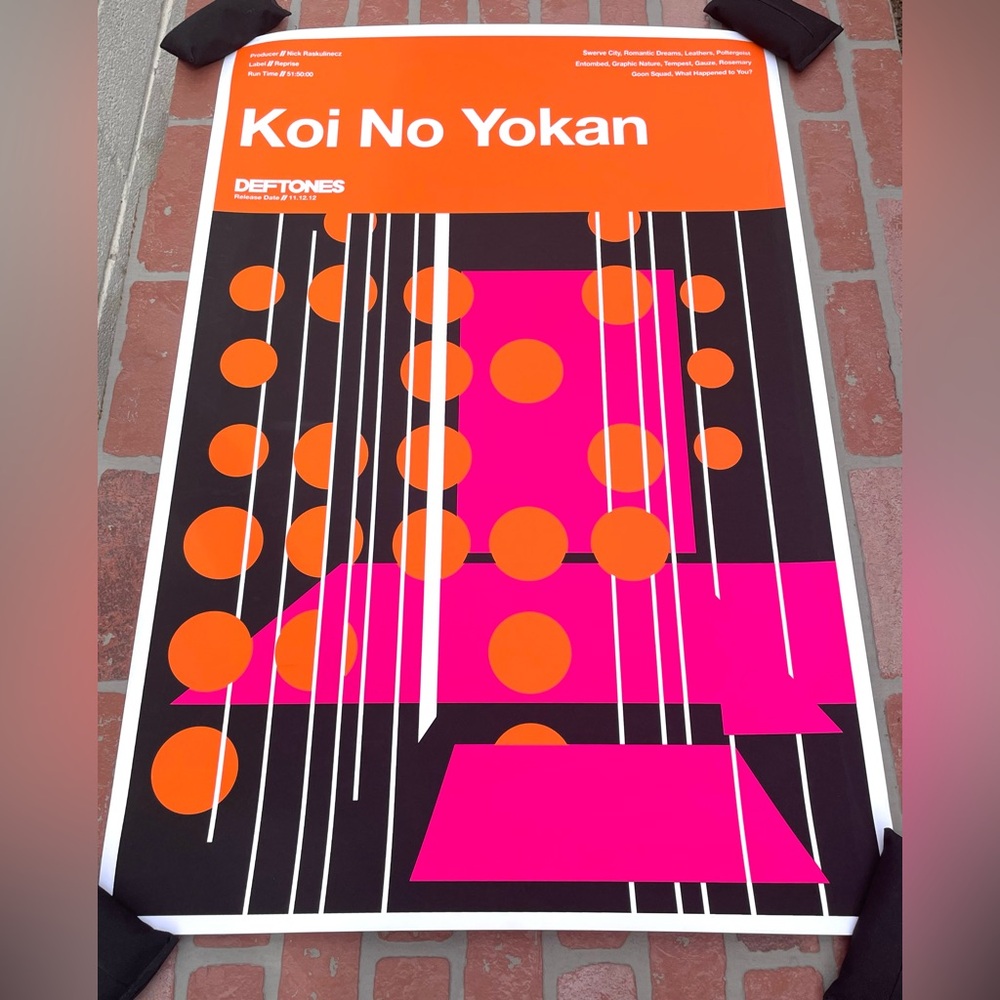 Deftones ‘Koi No Yokan’ Serigraph 24x36 Poster 2015 Limited Edition #357 Rare